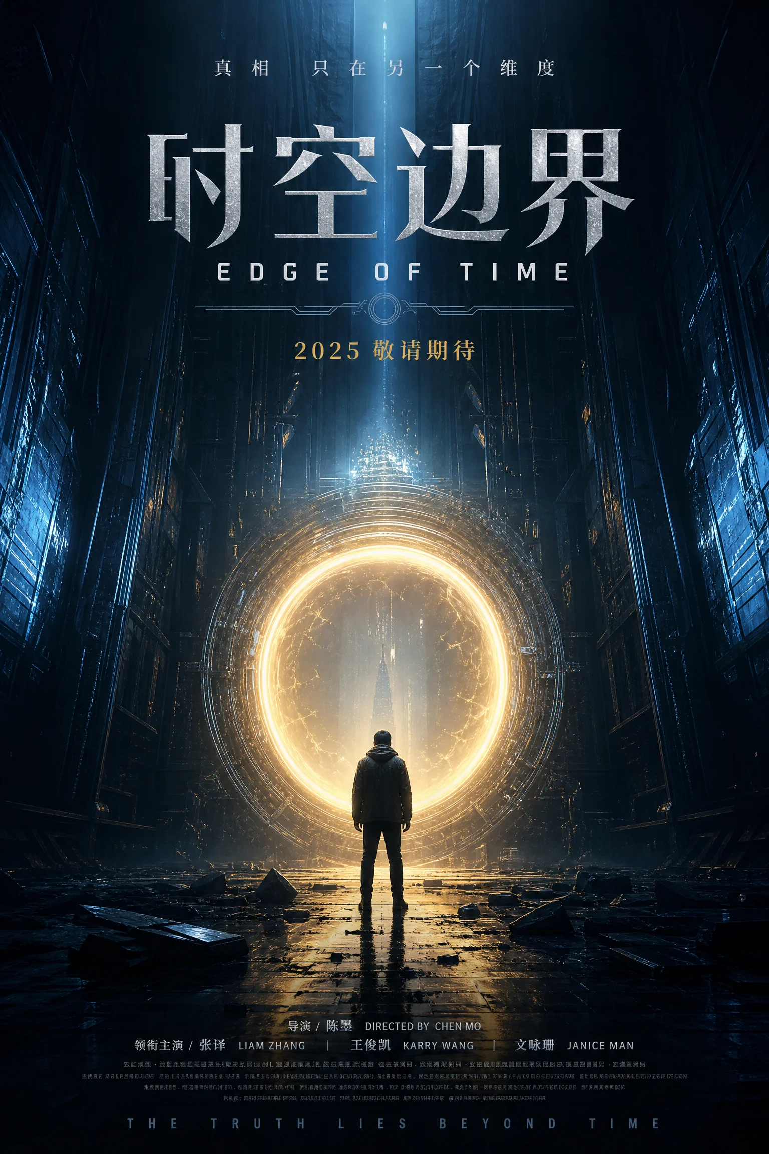时空边界电影海报 - 2025科幻悬疑大片